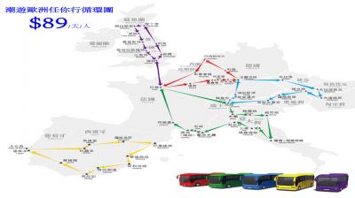 $89潮遊歐洲任你行循環團